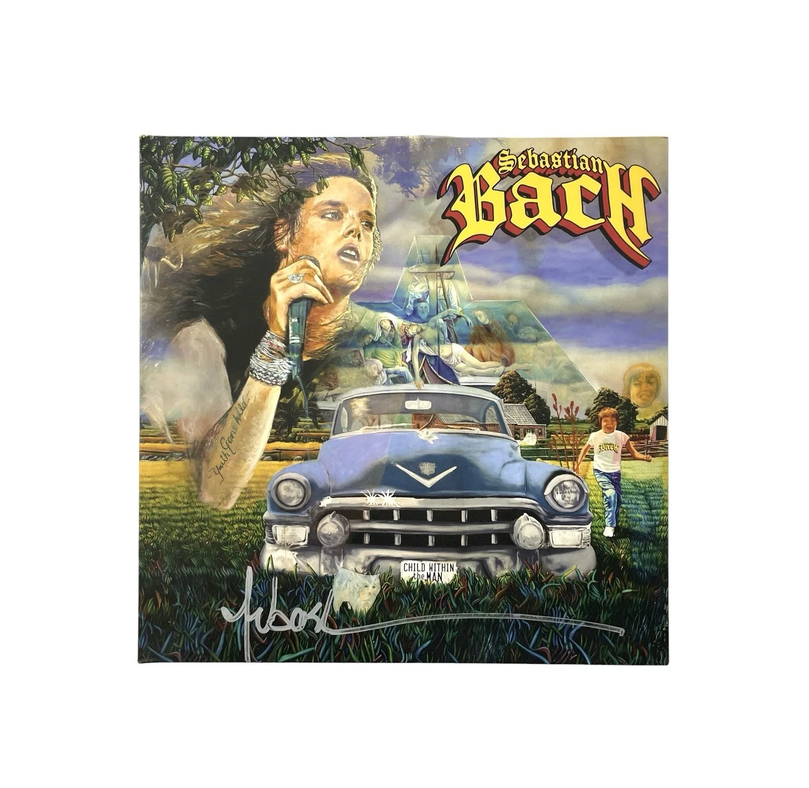 Sebastian Bach Signed Child Within The Man Indie Exclusive Blue Vinyl Skid Row, image 3