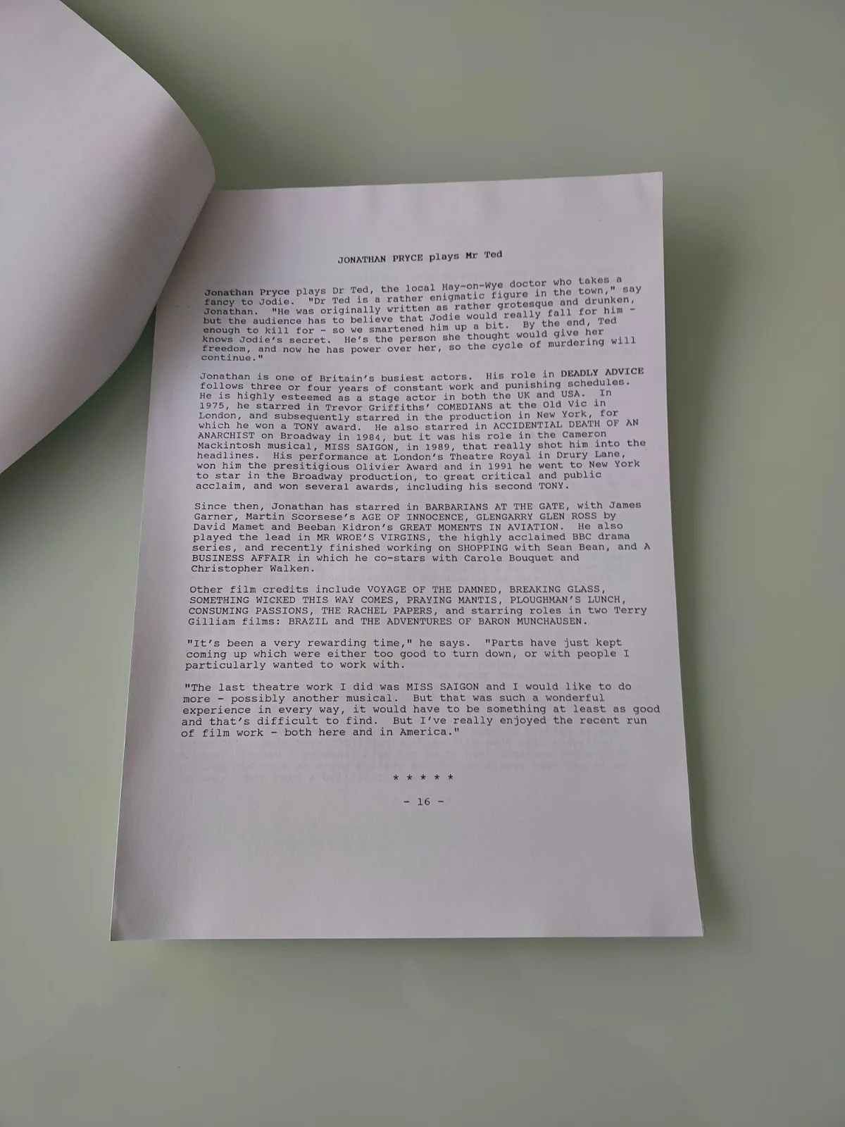 Deadly Advice (1994) - Rare Original UK Press Kit British Dark Comedy Thriller, image 4