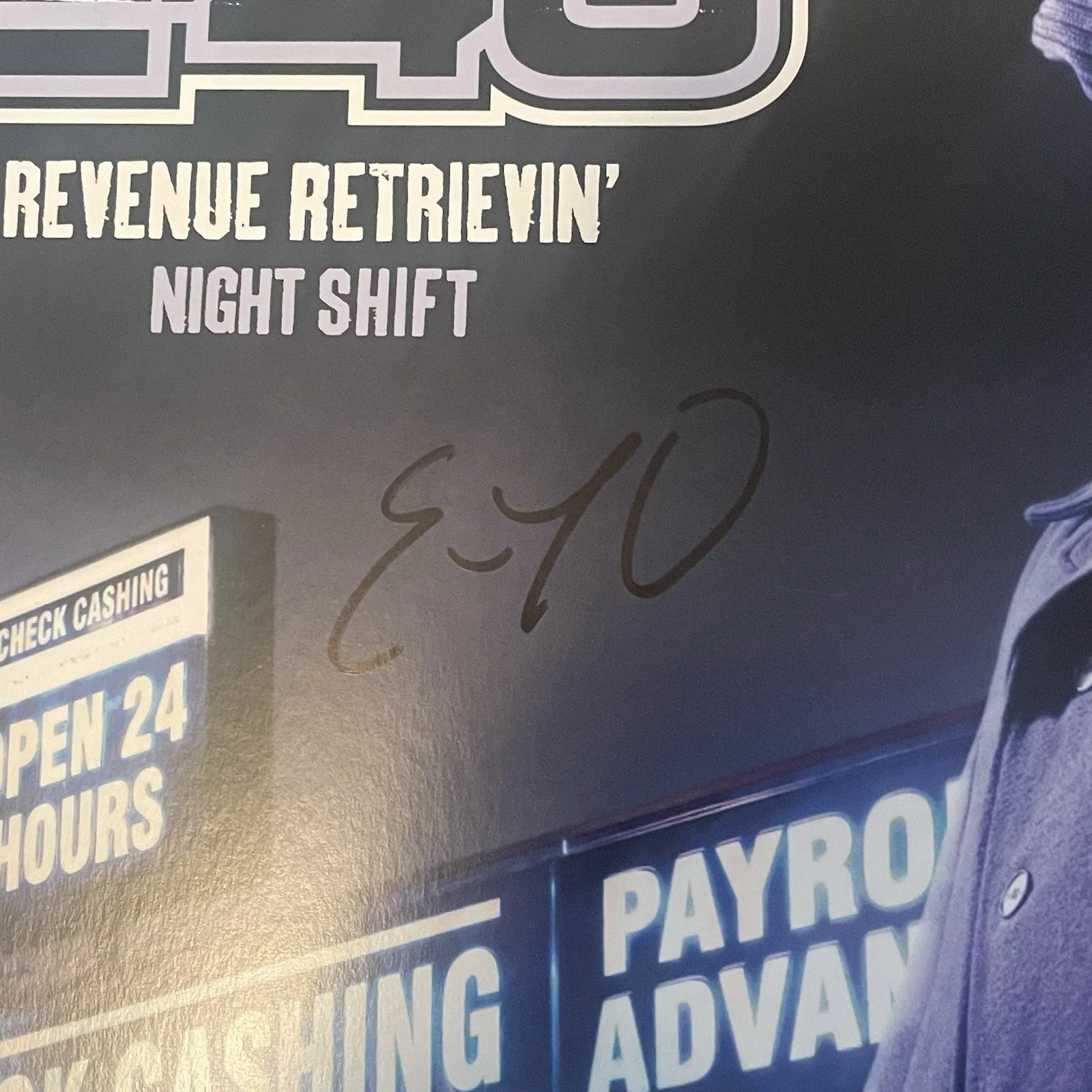 E-40 Signed Revenue Retrievin’ Night Shift LP Vinyl PSA/DNA Autographed Album, image 2