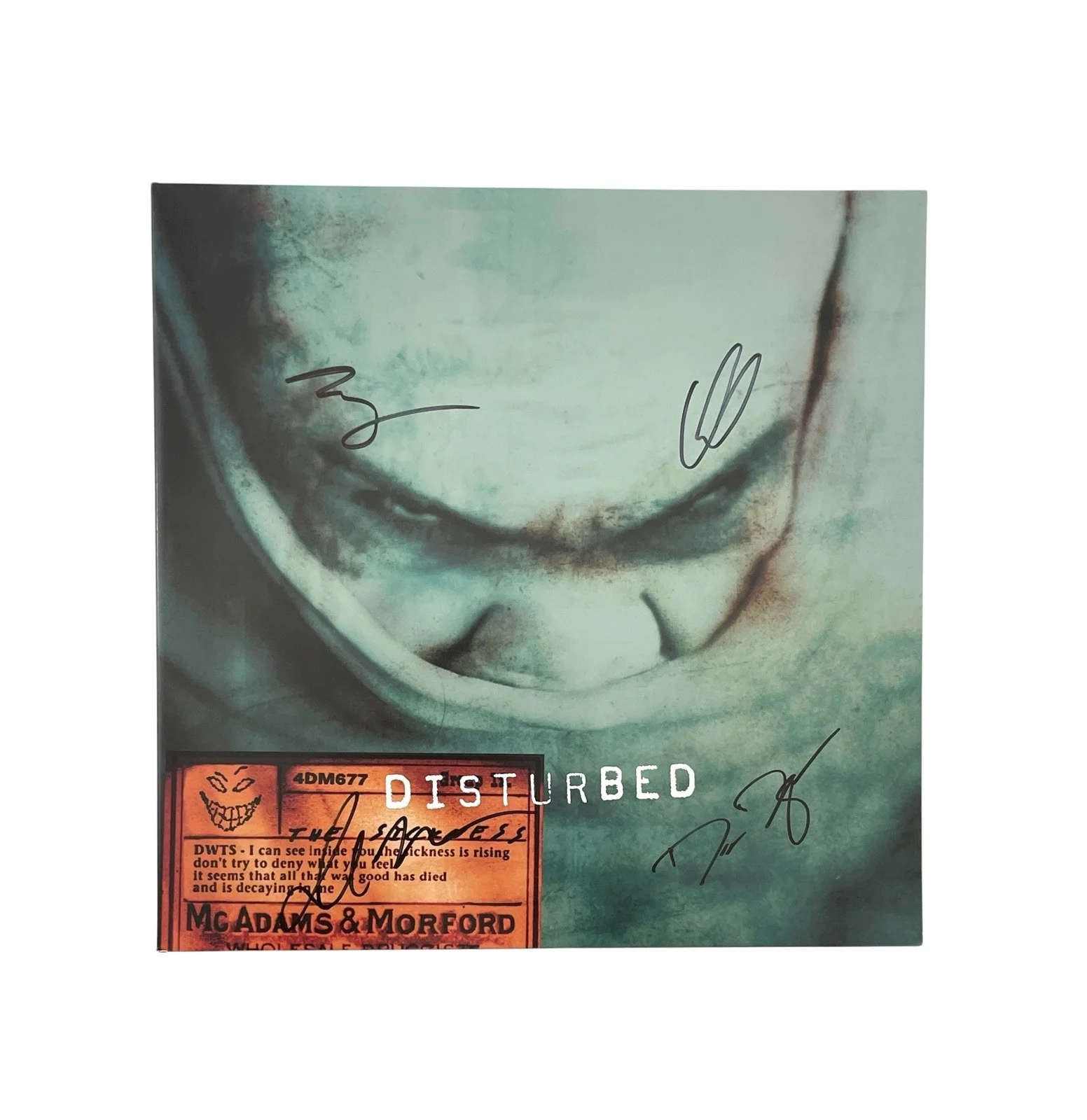 Disturbed Signed Down With The Sickness Limited Edition Reissue Green Vinyl ACOA, image 2