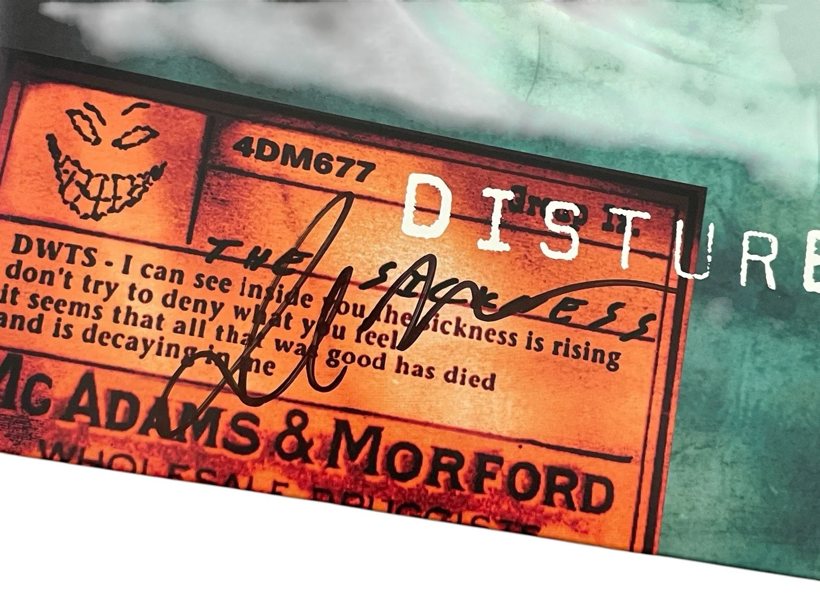 Disturbed Signed Down With The Sickness Limited Edition Reissue Green Vinyl ACOA, image 5