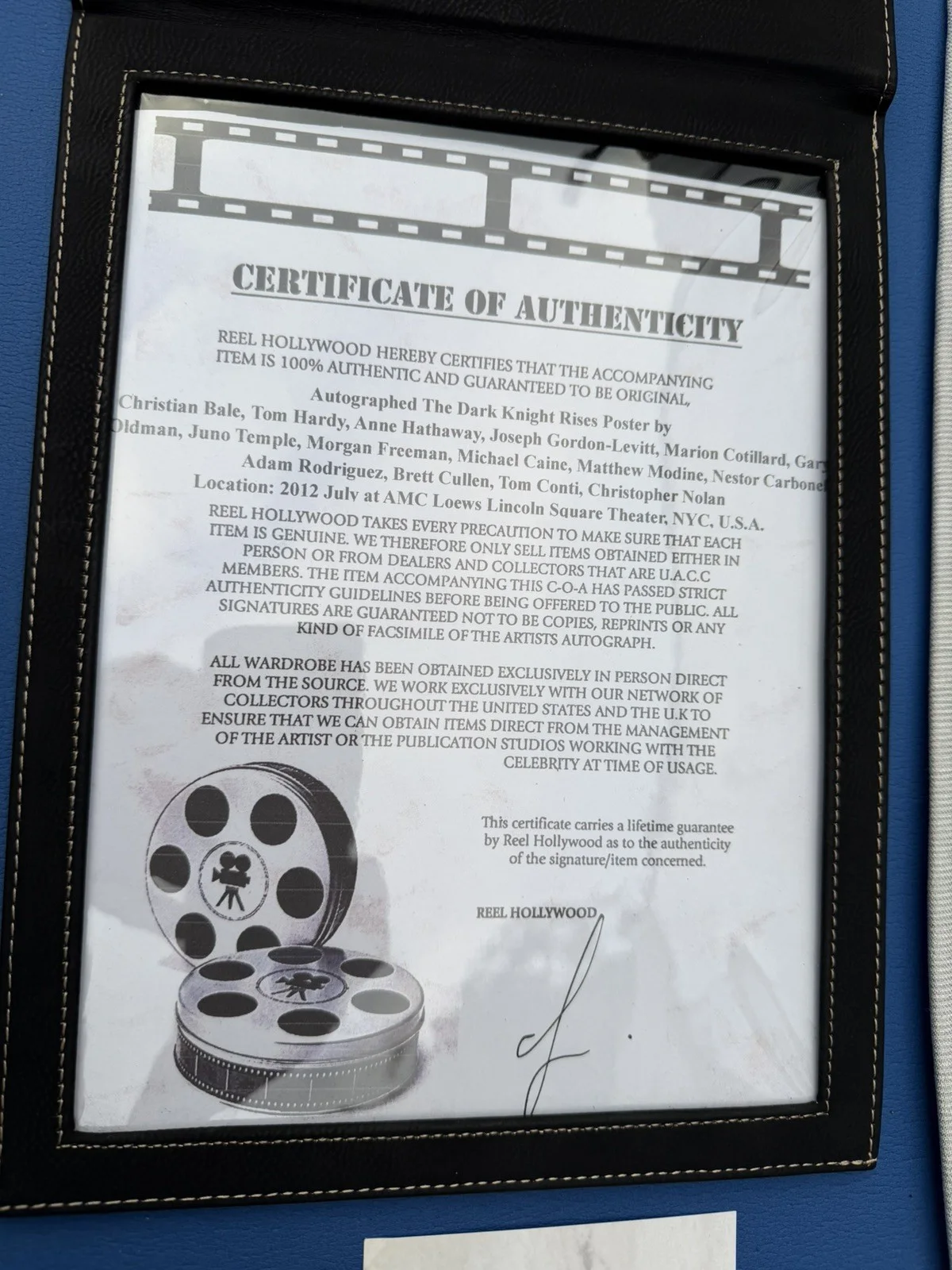 Christopher Nolan — The Dark Knight Rises Cast Signed Poster 40x28 Bale, Hardy, Nolan –COA, Lux west, изображение 2