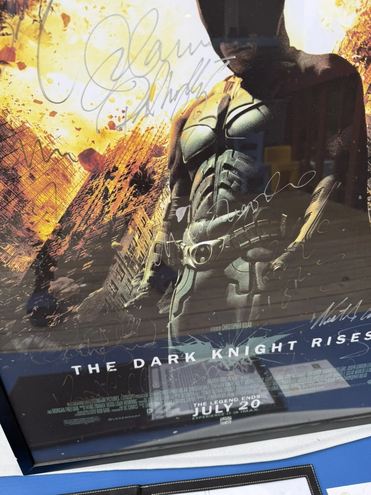 Christopher Nolan — The Dark Knight Rises Cast Signed Poster 40x28 Bale, Hardy, Nolan –COA, Lux west, изображение 4