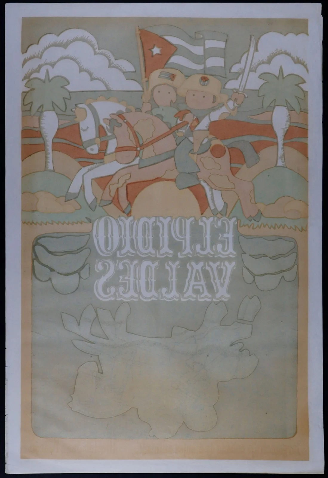 Elpidio Valdes Original Cuban Vintage Movie Poster Juan Padroa Animation, изображение 2