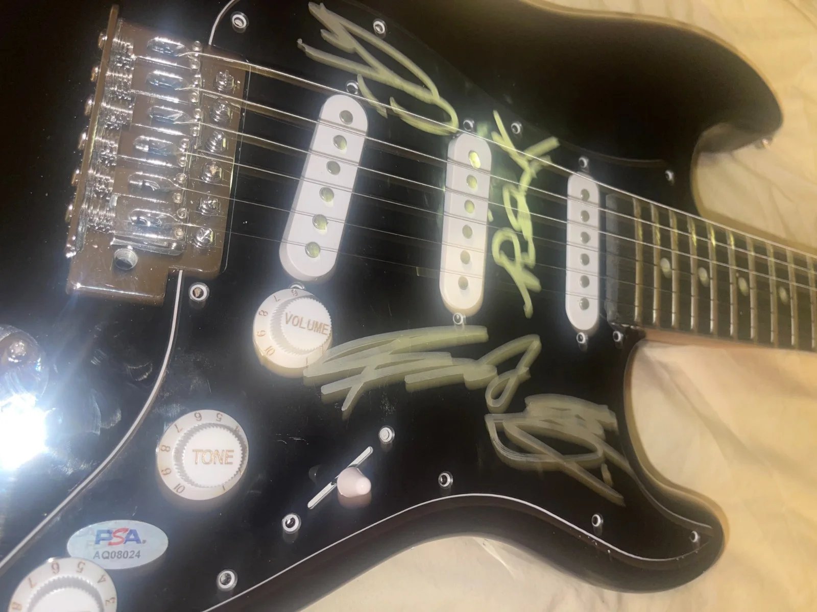 Mastodon Brent Hinds +3 Full Band Signed Electric Guitar PSA RARE, изображение 2