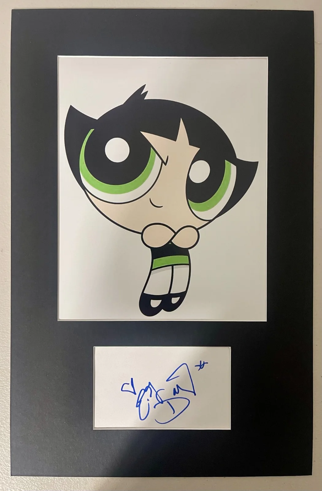 E.G. DAILY — E.G. Daily Power Puff Girls matted signed index card with photo 11x17 #1