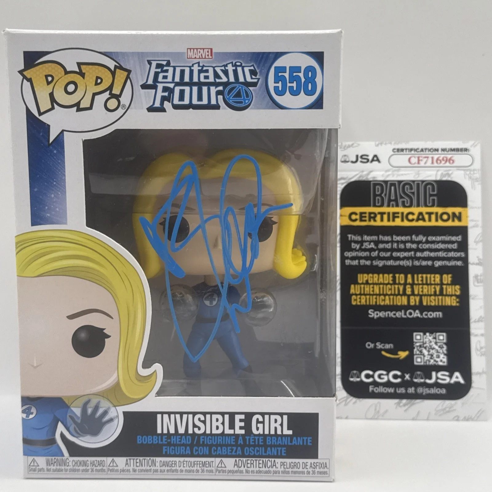 Jessica Alba — Jessica Alba Signed Autographed Funko Pop Invisible Girl Fantastic Four JSA COA