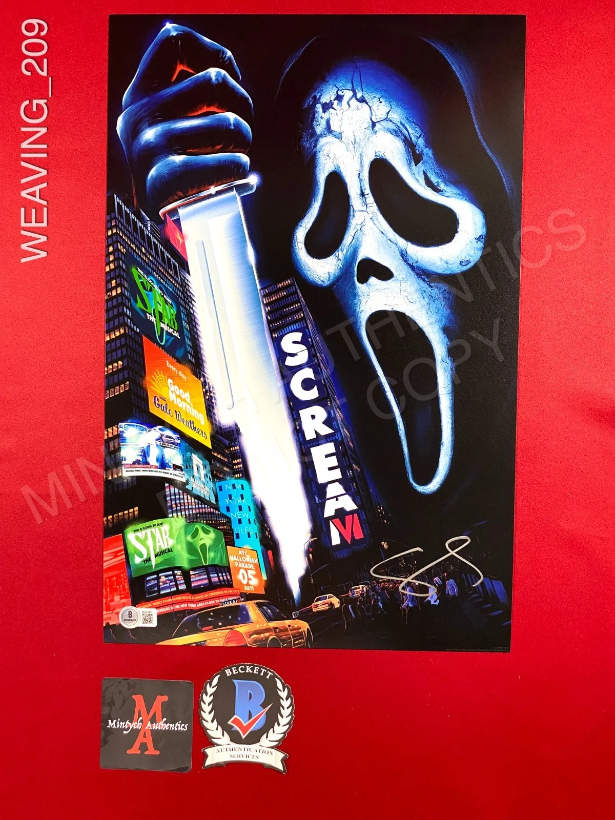Samara Weaving — Samara Weaving autographed signed Scream 11x17 photo Beckett COA Ghostface