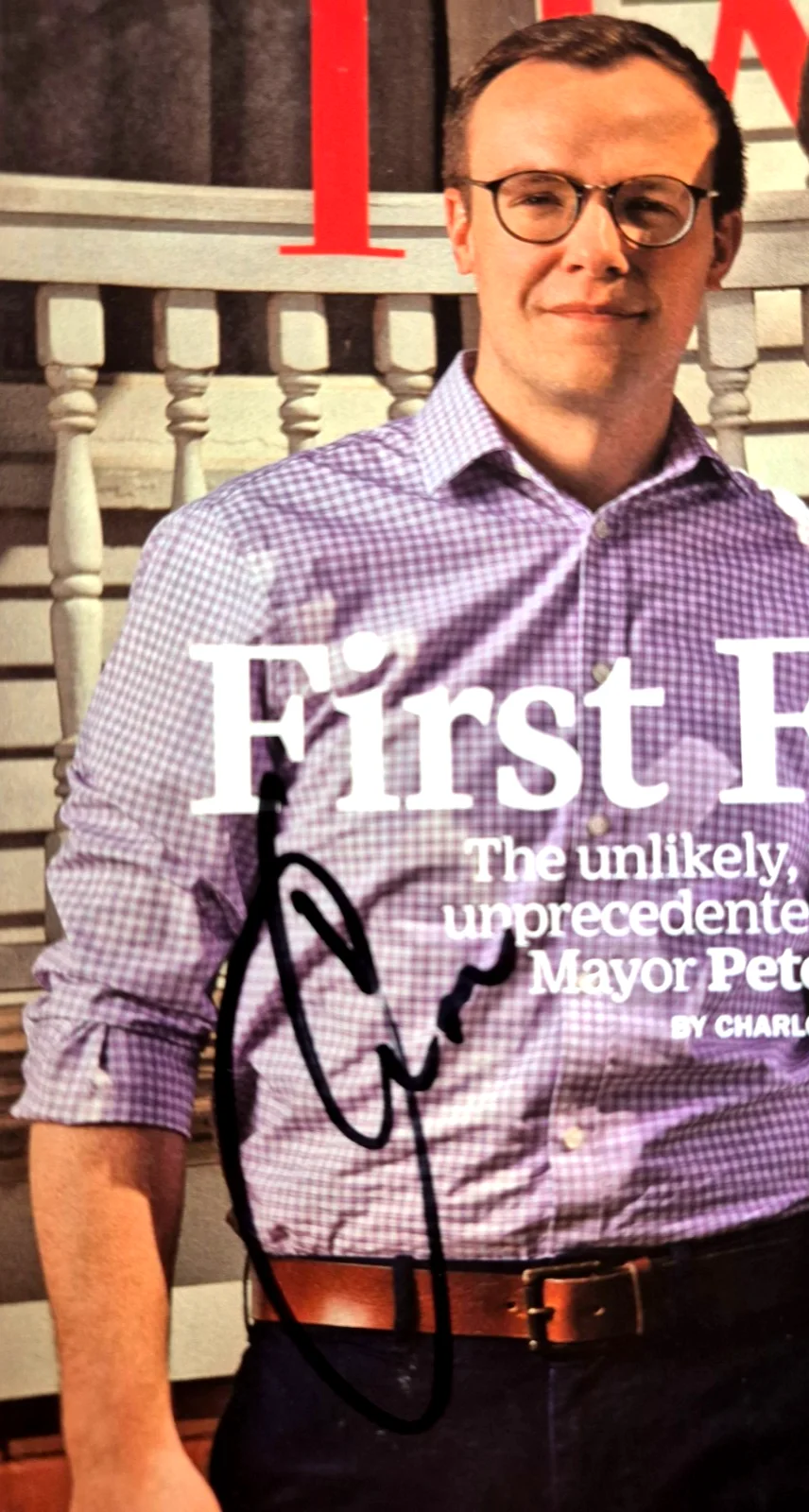 Pete Buttigieg, Chasten Buttigieg — PETE BUTTIGIEG & CHASTEN BUTTEGIEG SIGNED AUTOGRAPH TIME MAGAZINE COVER PSA COA, image 4