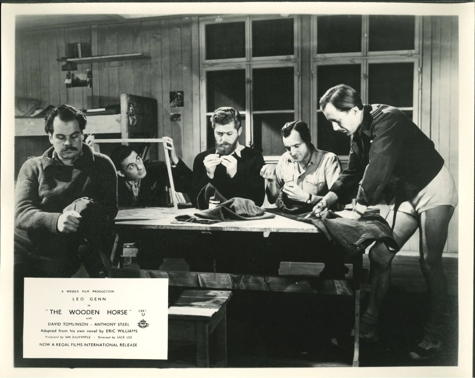 Wooden Horse 4x ORIGINAL UK FOH Lobby Cards Leo Genn Anthony Steel 1950, изображение 4