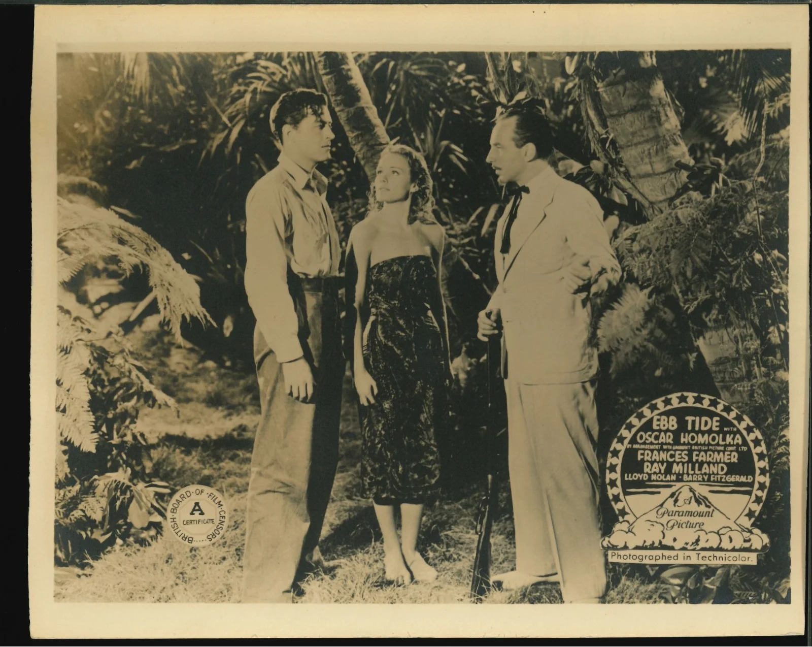 Ebb Tide 3x ORIGINAL UK FOH Lobby Cards Frances Farmer Ray Milland 1937, изображение 3