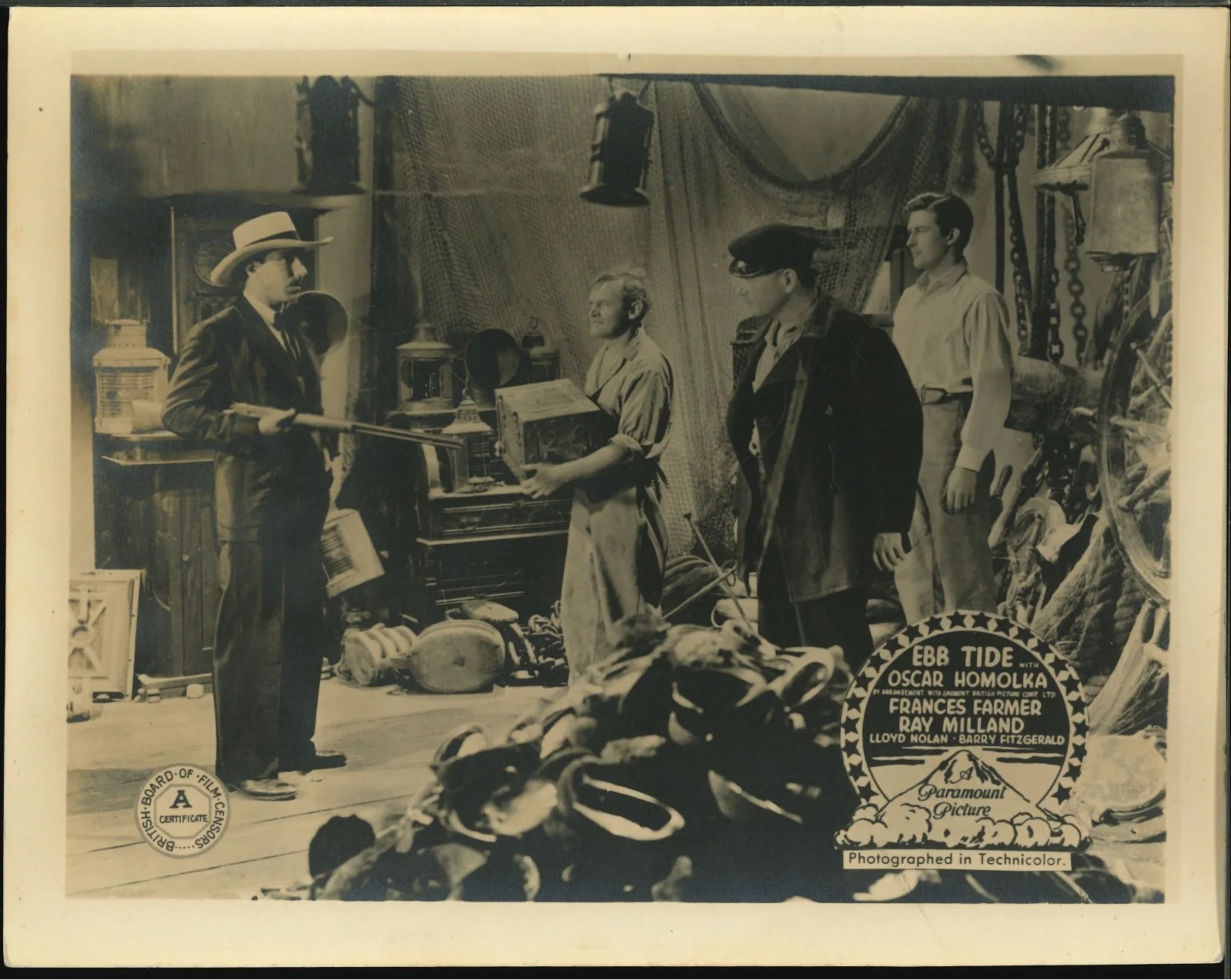 Ebb Tide 3x ORIGINAL UK FOH Lobby Cards Frances Farmer Ray Milland 1937, изображение 4