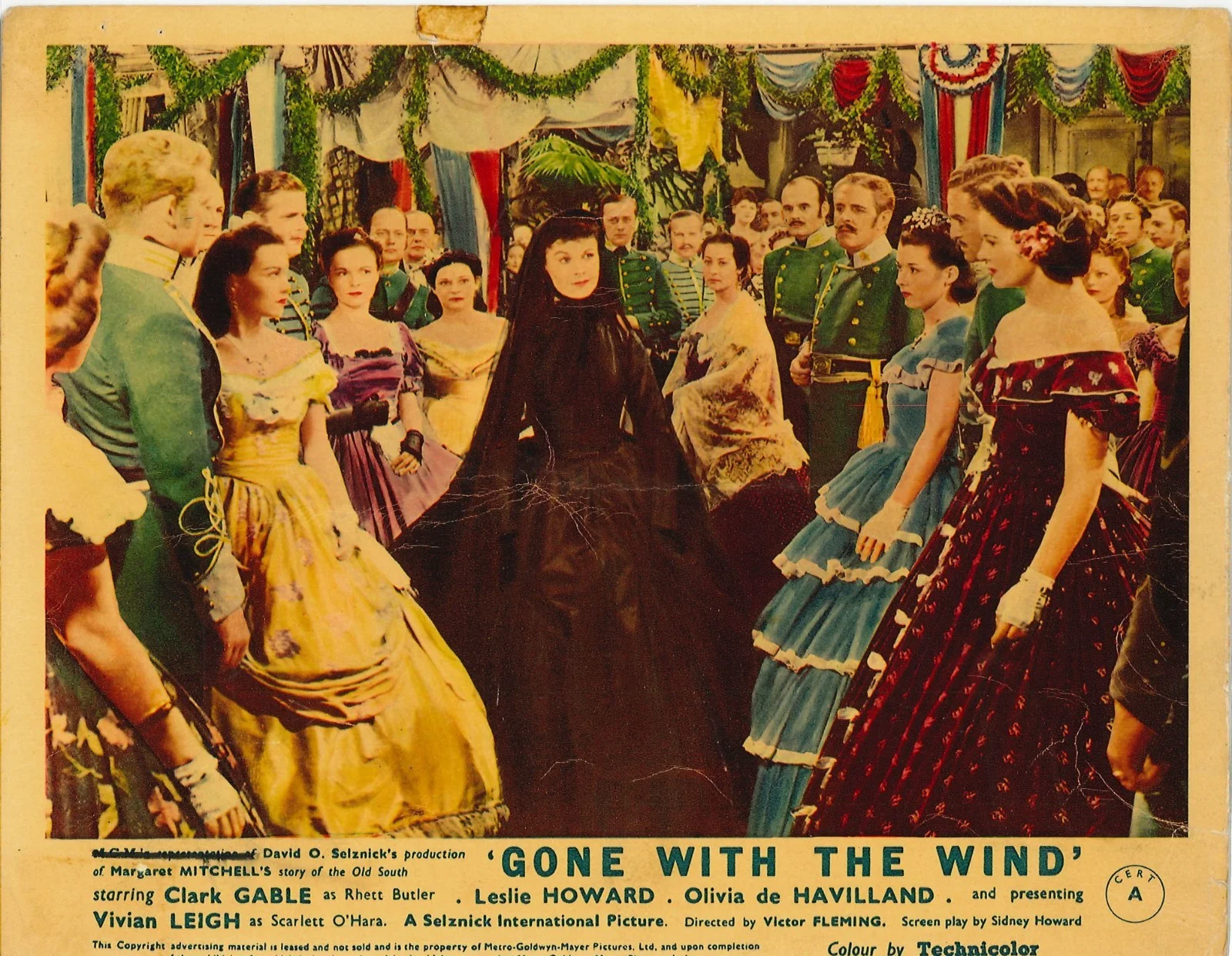 Gone With the Wind 2x ORIGINAL UK FOH Lobby Cards Vivien Leigh Clark Gable 1939, изображение 2