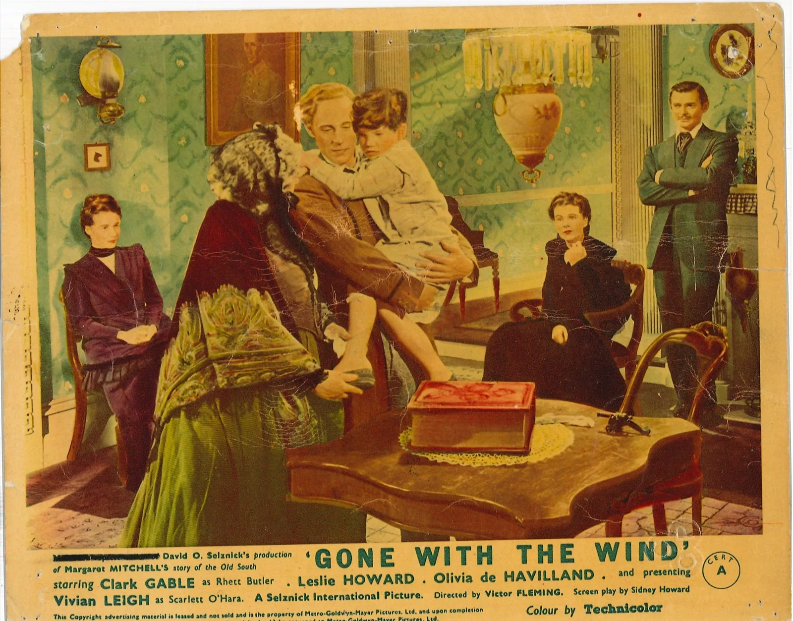 Gone With the Wind 2x ORIGINAL UK FOH Lobby Cards Vivien Leigh Clark Gable 1939, изображение 3
