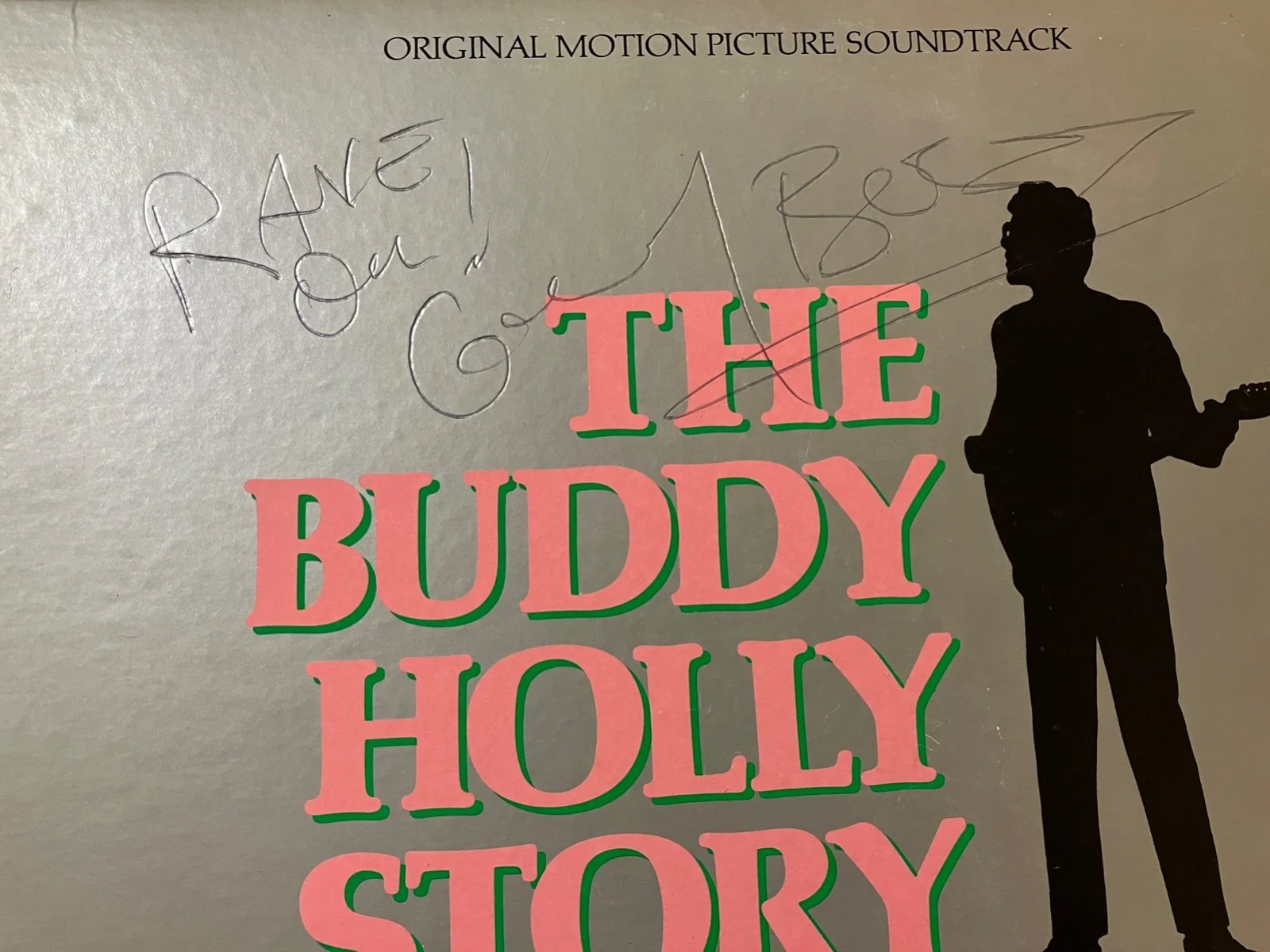 Gary Busey Autographed "The Buddy Holly Story" Original Soundtrack Cover ONLY, изображение 2