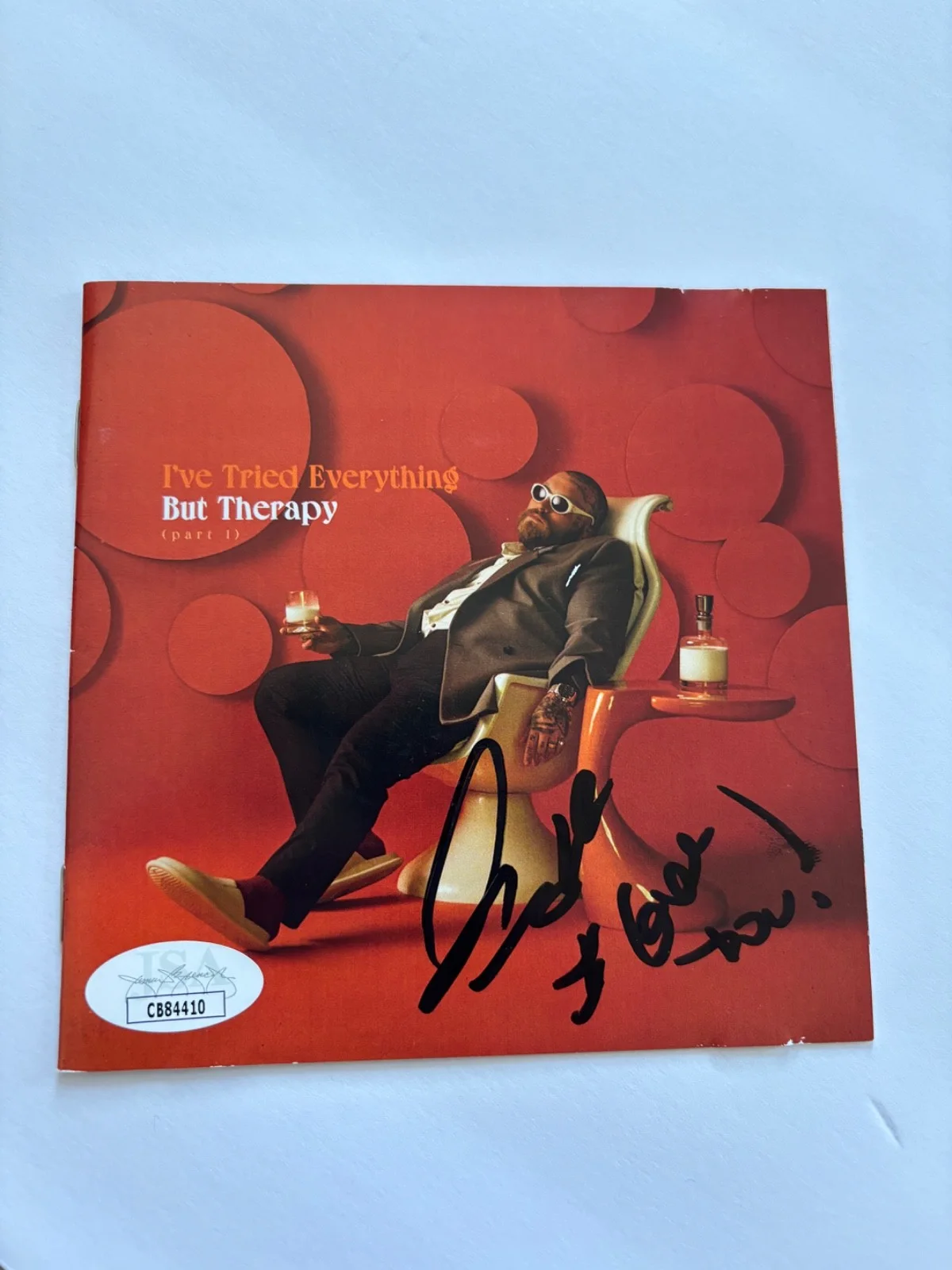TEDDY SWIMS SIGNED IVE TRIED EVERYTHING BUT THERAPY CD COVER FRAMED SINGER JSA, image 2