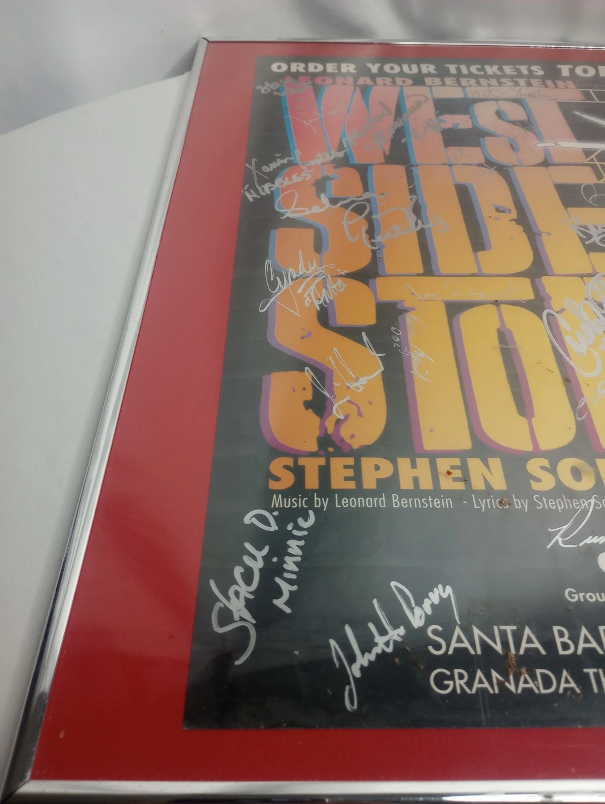 West Side Story Poster Signed Santa Barbara Civic Light Opera Leonard Bernstein, image 4