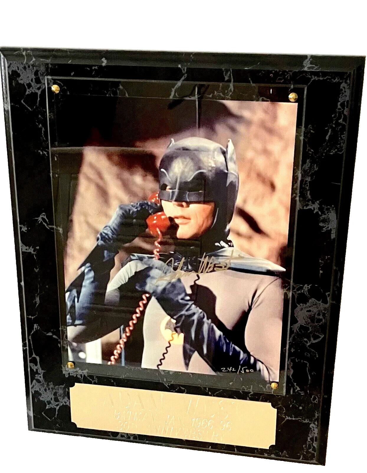 Adam West — Batman: Ltd. Edition 30th Anniversary Plaque (1966-96) Signed by Adam West /COA, image 3