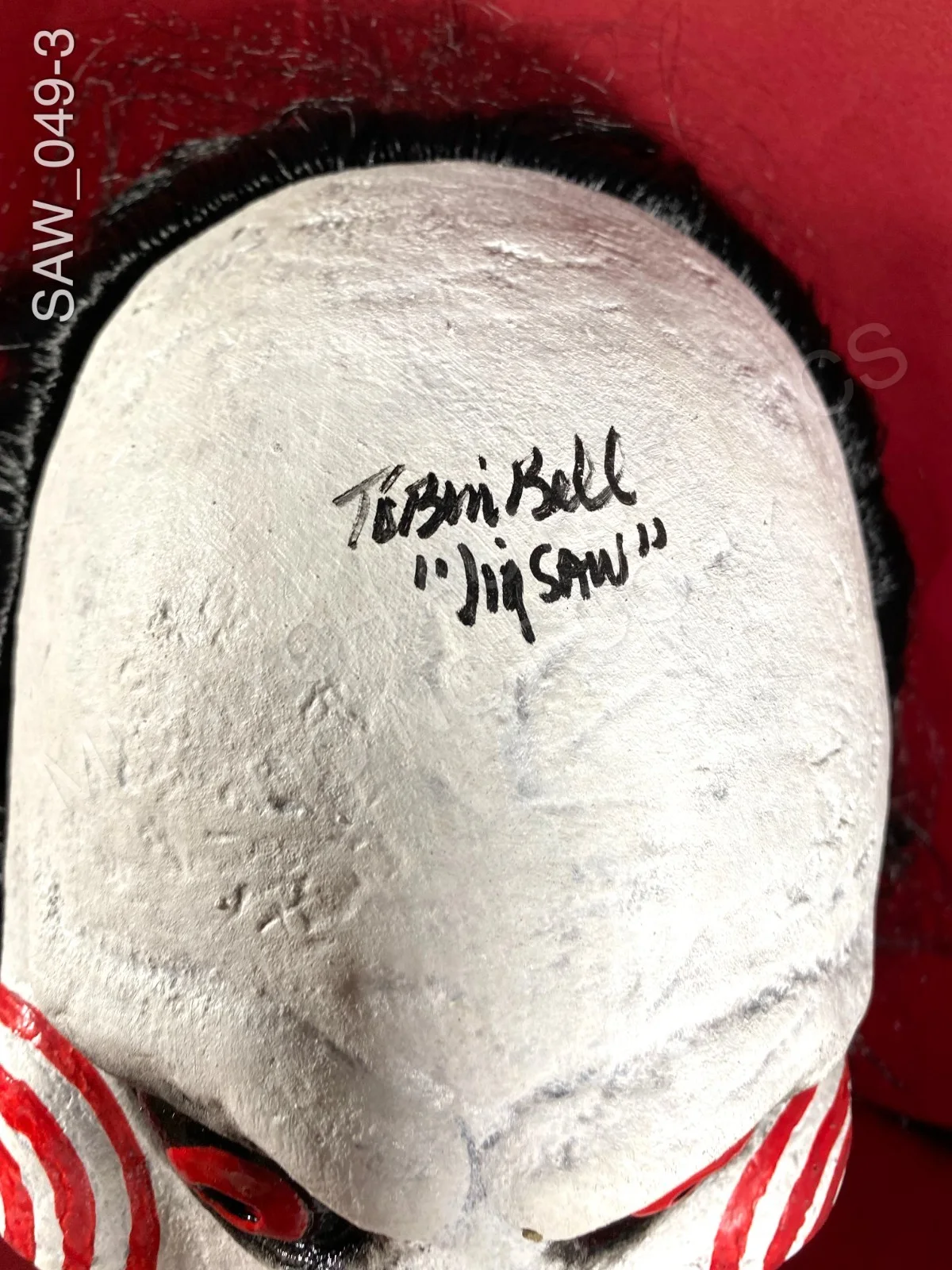 Tobin Bell, Leigh Whannell — Tobin Bell and Leigh Whannell Saw signed Jigsaw mask Beckett COA horror, изображение 3