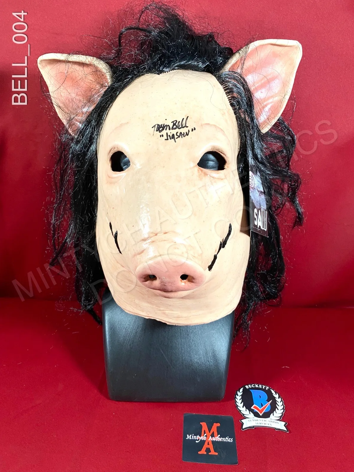 Tobin Bell — Tobin Bell Saw autographed signed Jigsaw pig mask Beckett COA horror