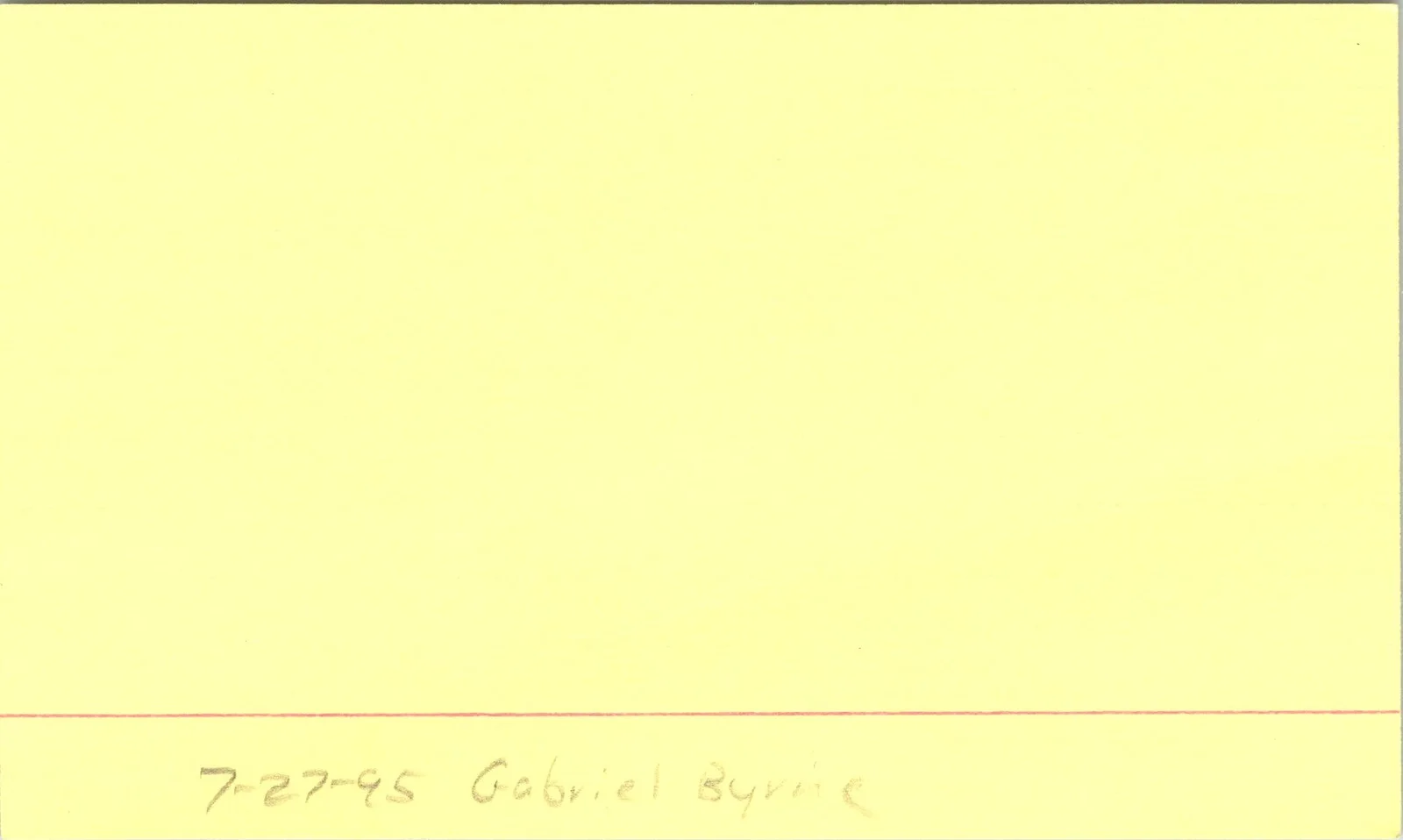 Gabriel Byrne — Gabriel Byrne Signed 3x5 Index Card Autographed, image 2