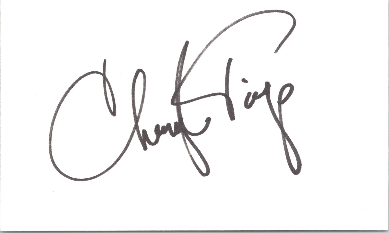 Cheryl Tiegs — Cheryl Tiegs Signed 3x5 Index Card Autographed