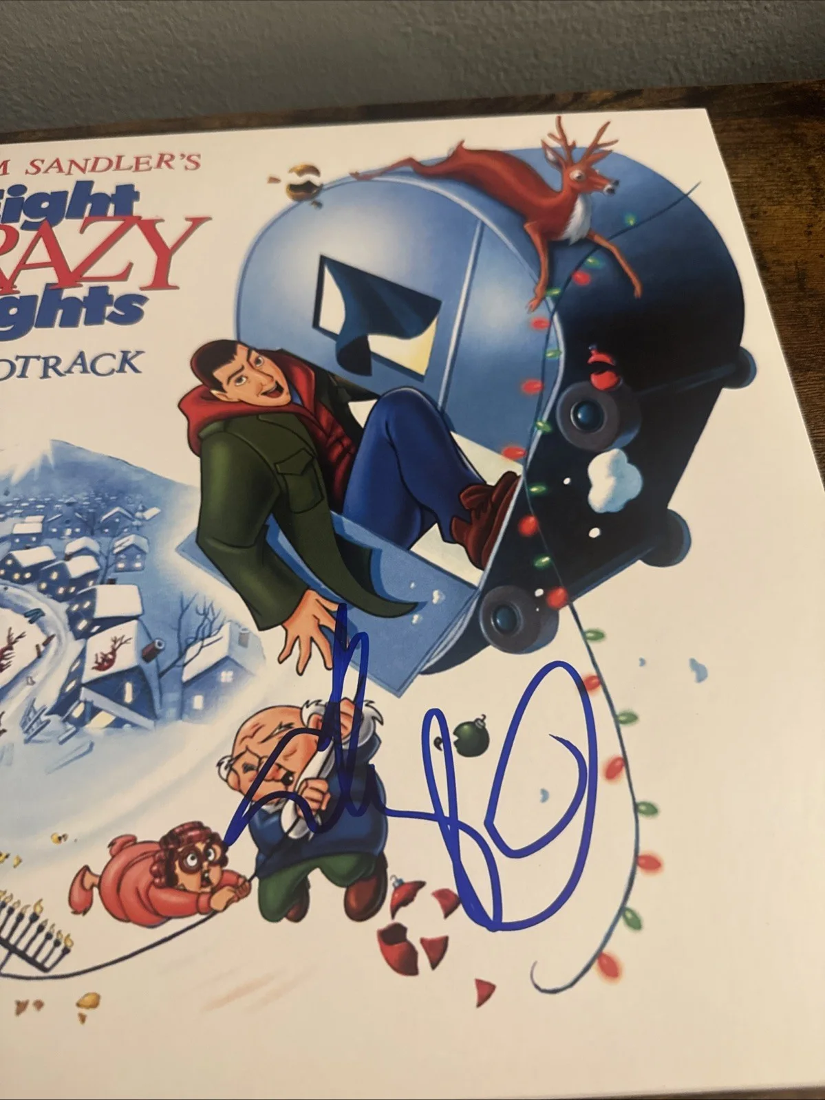 Adam Sandler Eight Crazy Nights Autographed Vinyl Album Soundtrack Signed Bas, изображение 2