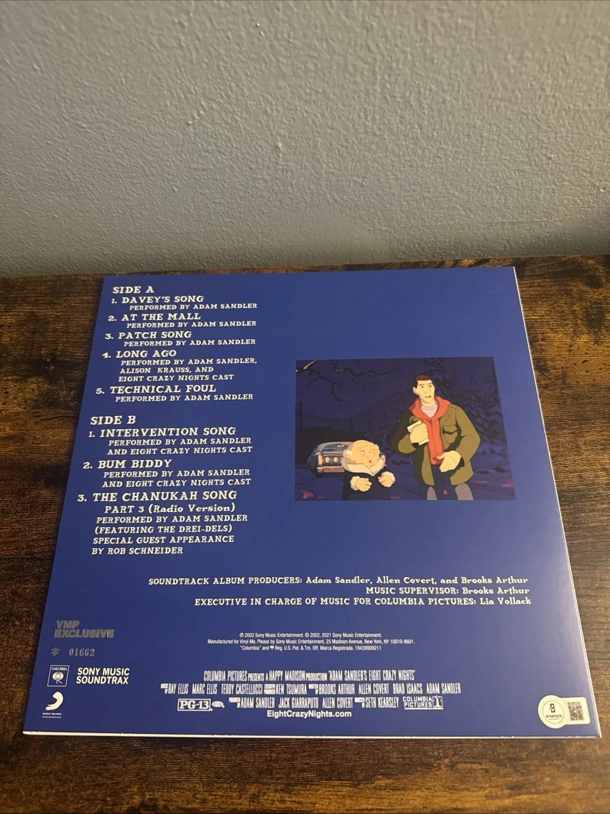 Adam Sandler Eight Crazy Nights Autographed Vinyl Album Soundtrack Signed Bas, изображение 4