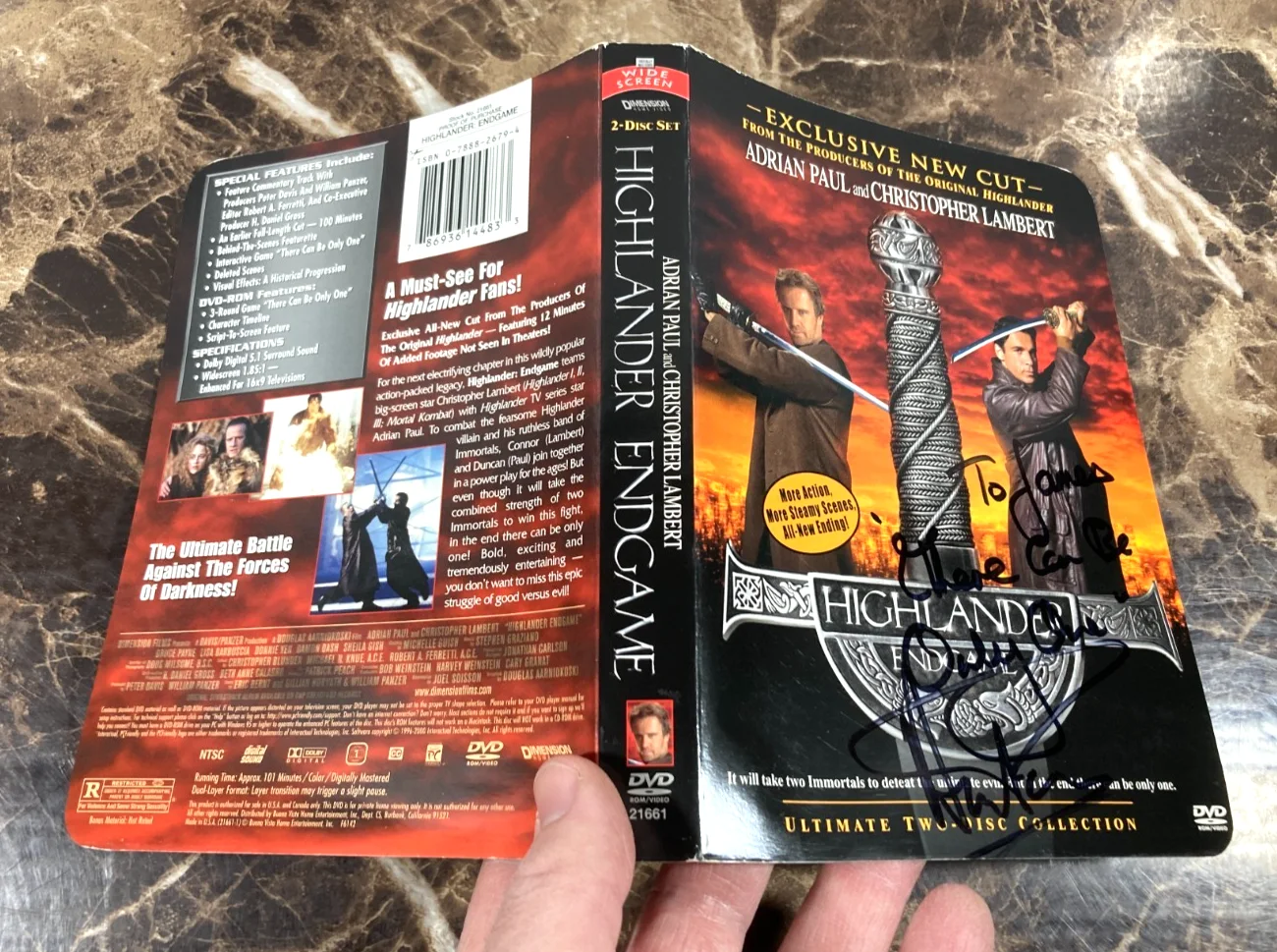 Adrian Paul — Highlander Endgame DVD SIGNED By Adrian Paul Autograph Duncan Macleod 2-Disc, изображение 3