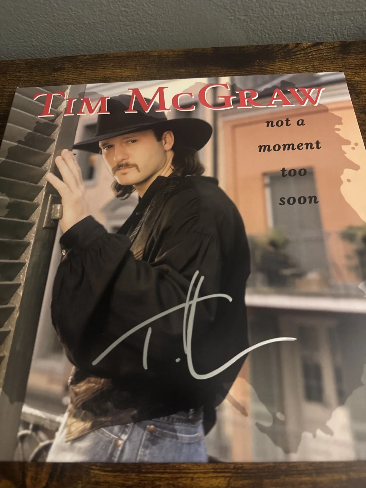Tim McGraw Signed Not A Moment Too Soon Album Beckett COA Vinyl Record Bas, image 2