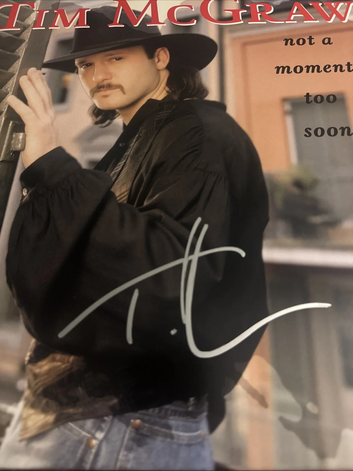 Tim McGraw Signed Not A Moment Too Soon Album Beckett COA Vinyl Record Bas, image 3