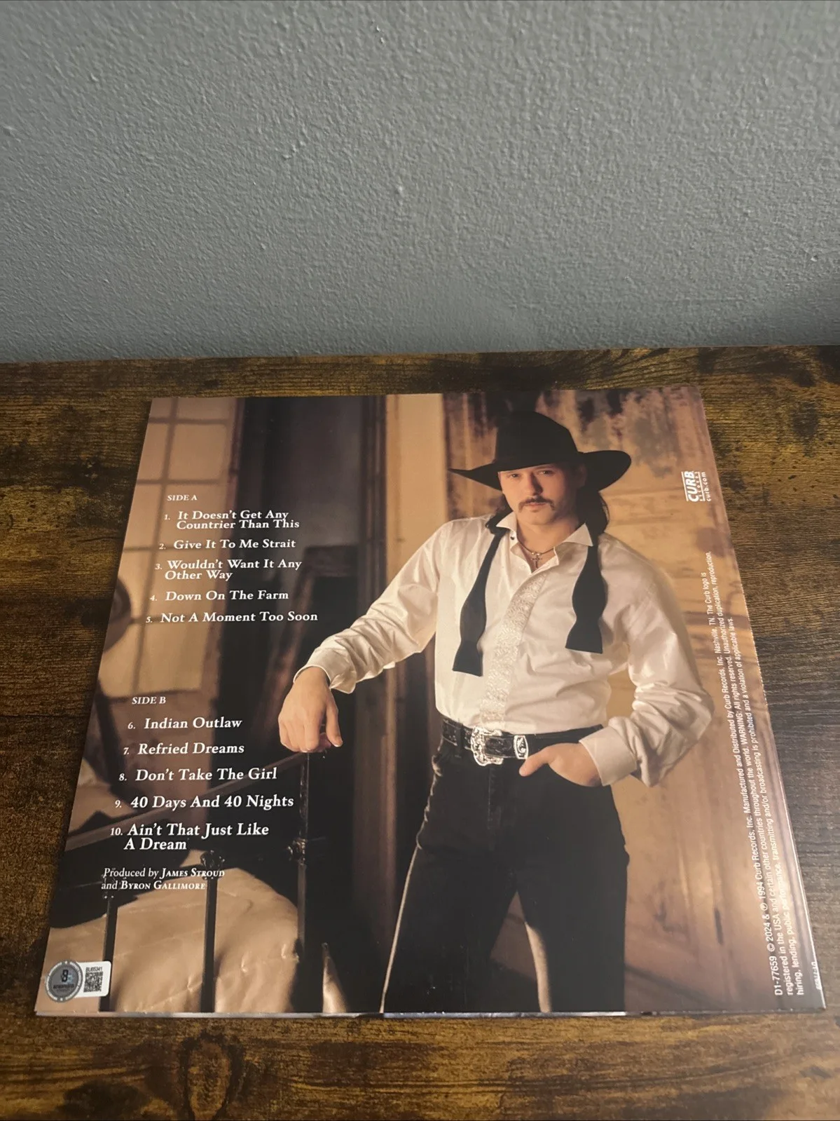 Tim McGraw Signed Not A Moment Too Soon Album Beckett COA Vinyl Record Bas, image 4