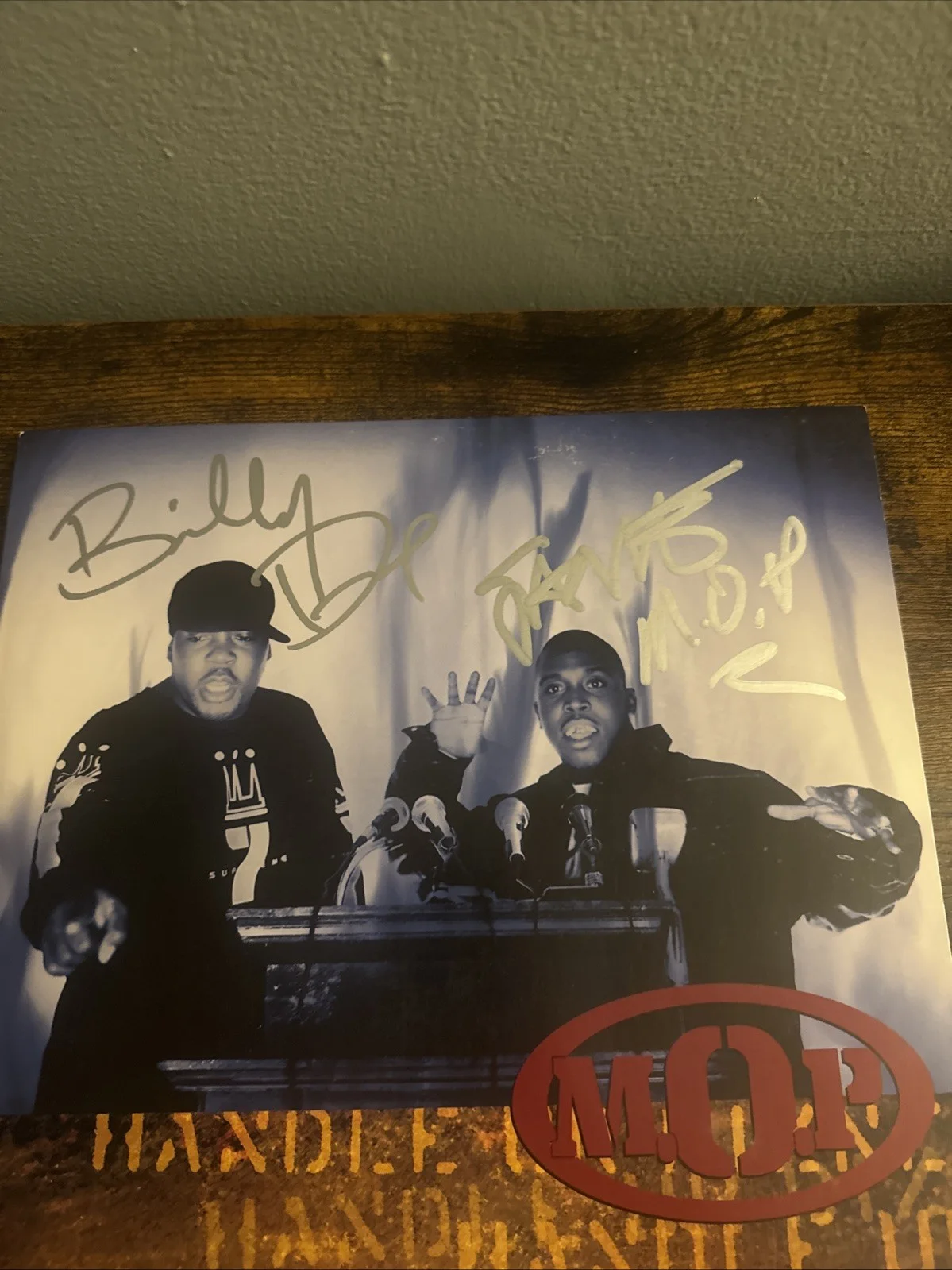 MOP Billy Danze & Lil Fame signed Handle Ur Bizness Vinyl Beckett Coa Bas, image 2