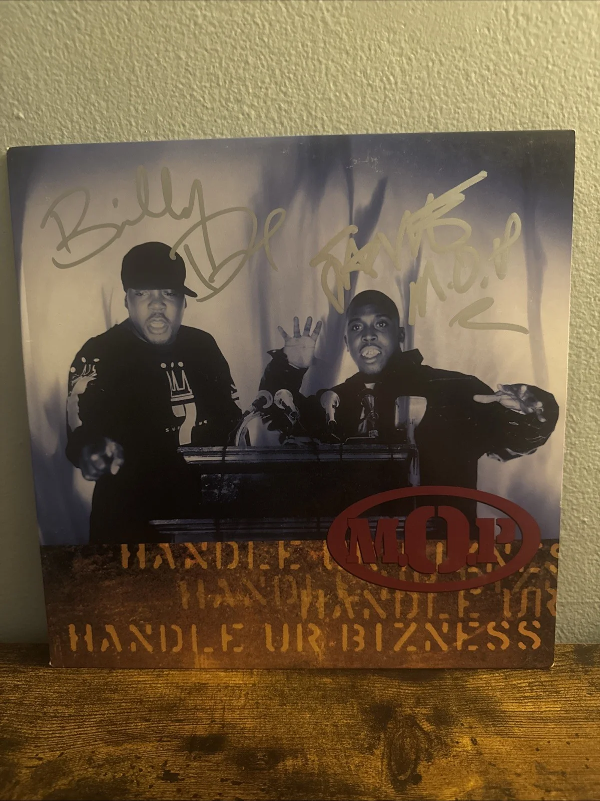 MOP Billy Danze & Lil Fame signed Handle Ur Bizness Vinyl Beckett Coa Bas, image 5