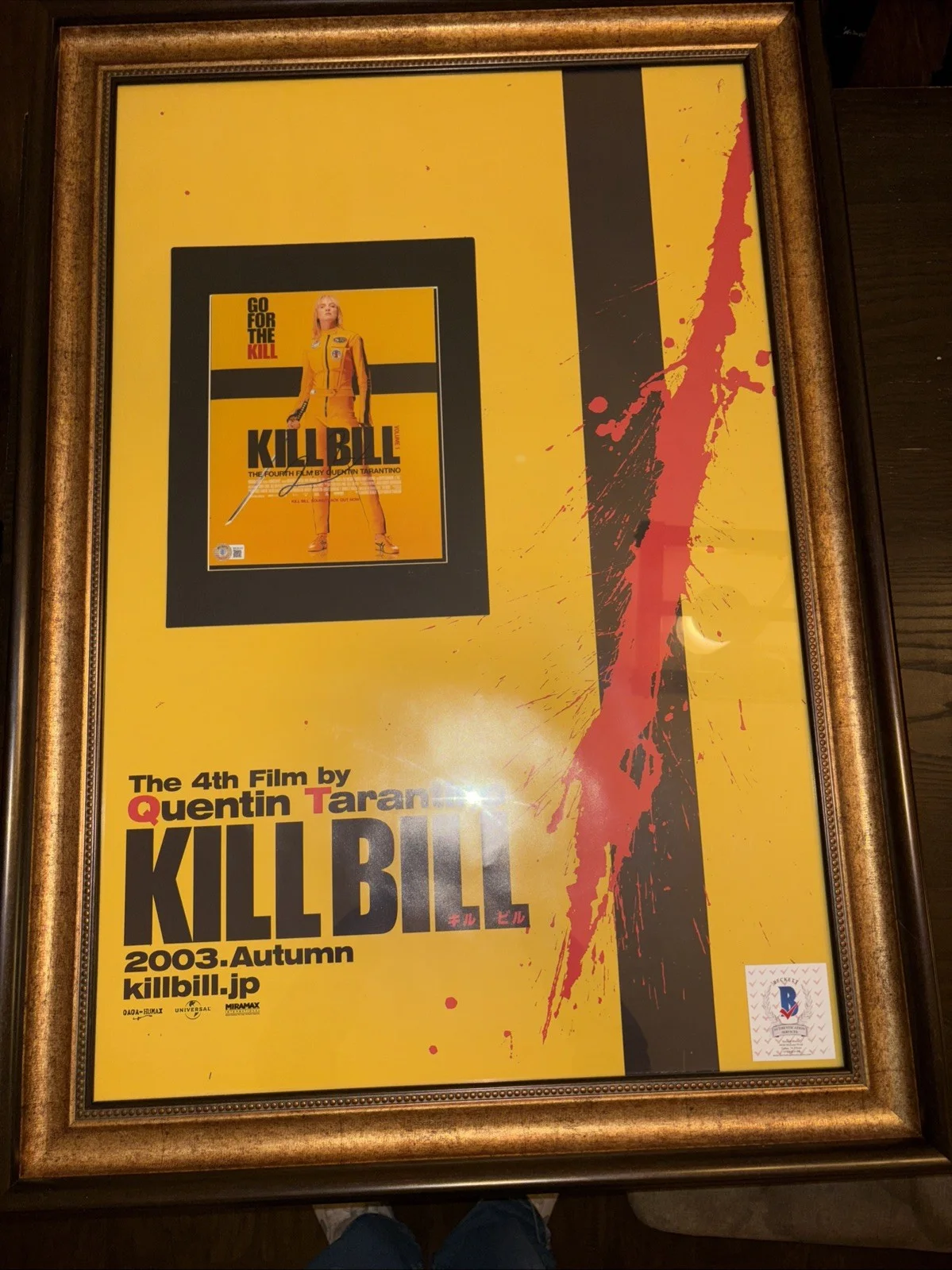 Kill Bill Full Size Poster Signed Quentin Tarantino Beckett Authentic COA, image 4