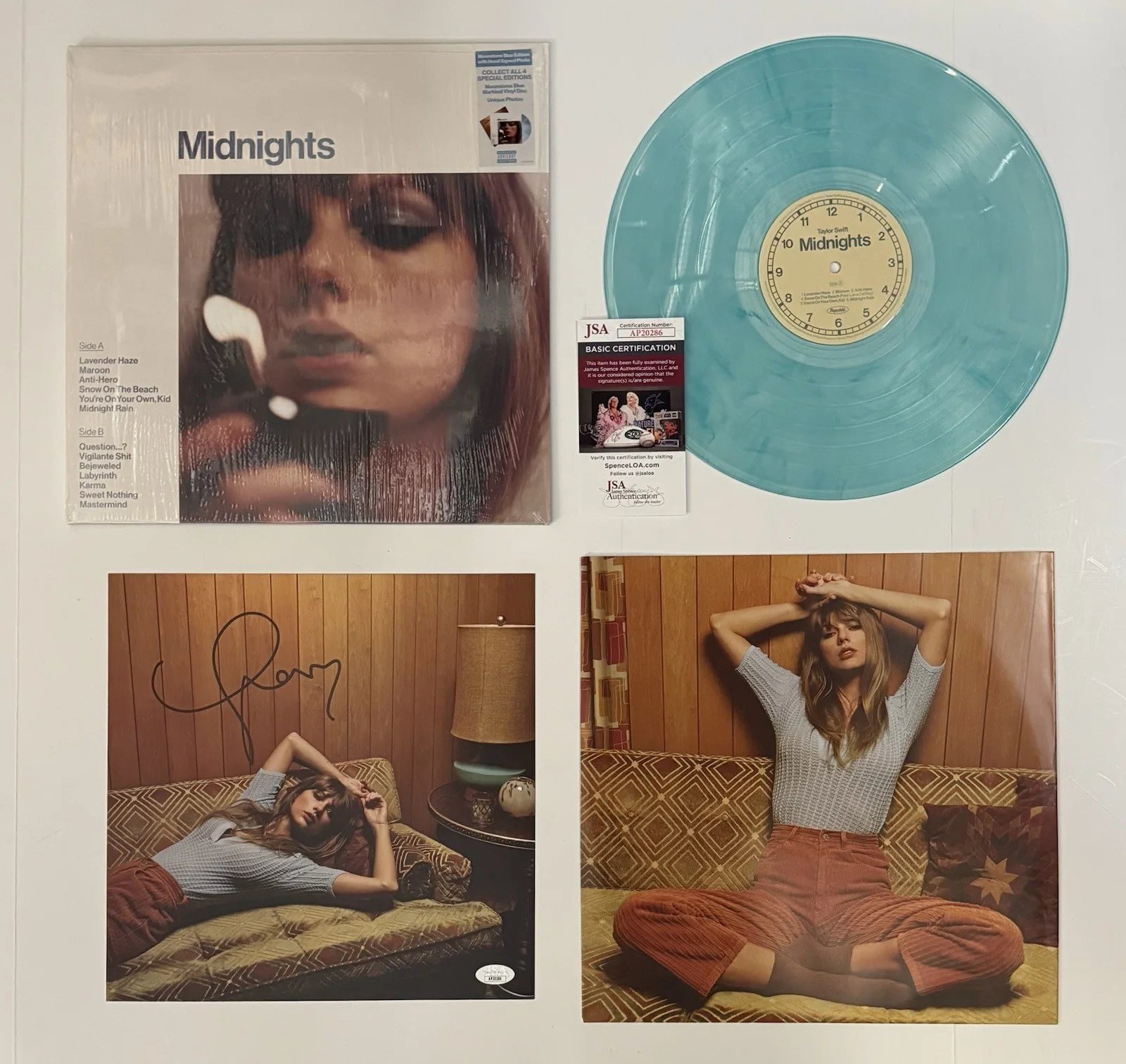 Taylor Swift Signed Midnights Vinyl Album Photo Insert autographed JSA COA, изображение 4