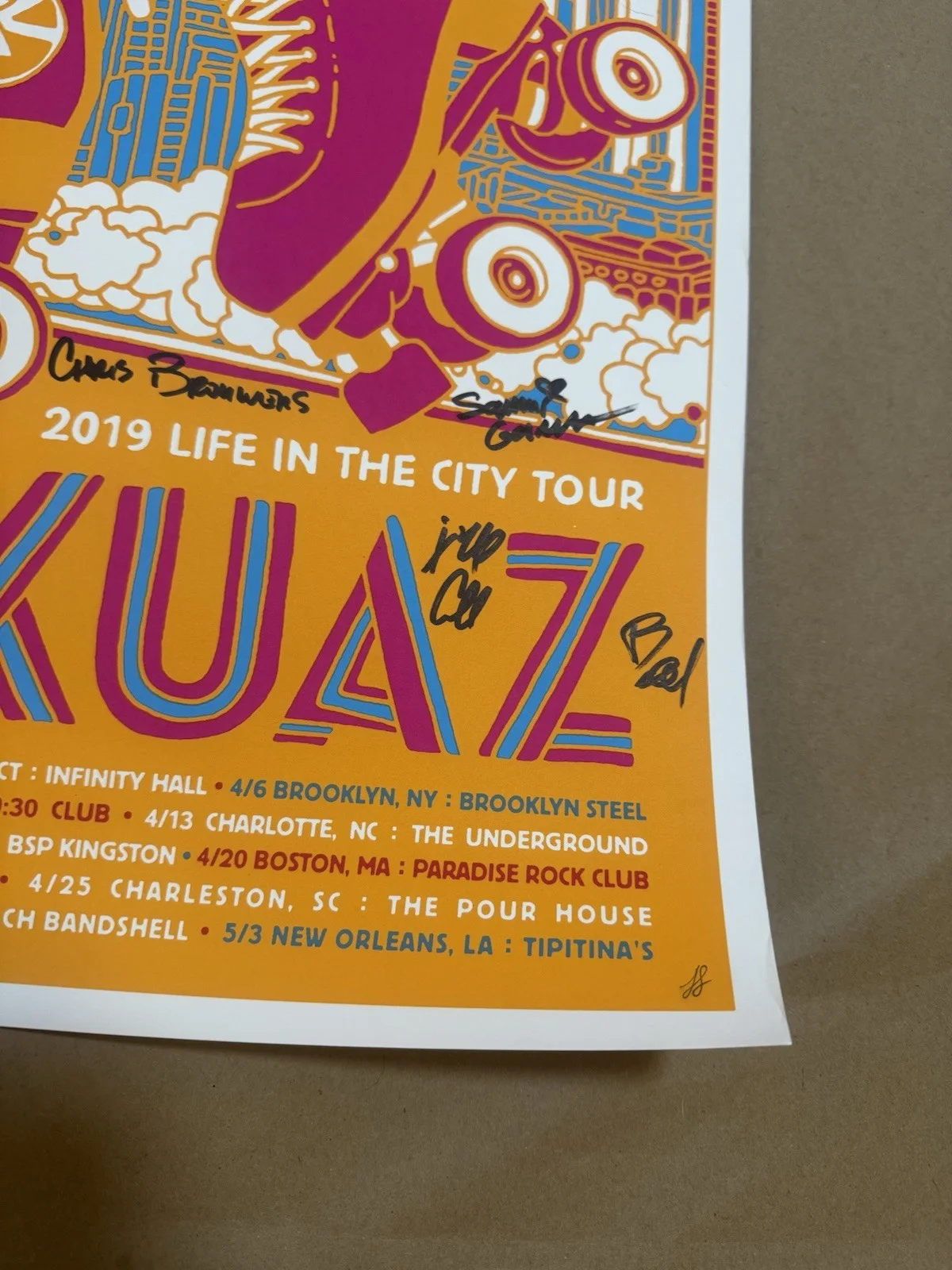 The Entire Band — Autographed Turkuaz Life In The City Tour 2019 Poster - Rollerskates, изображение 4
