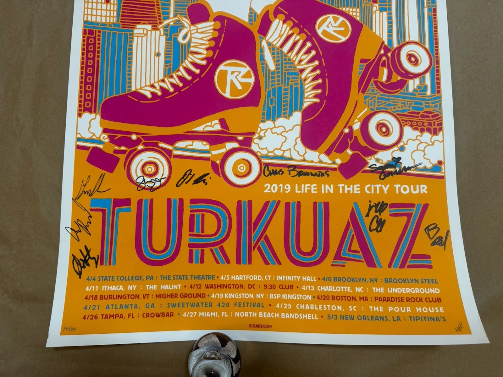 The Entire Band — Autographed Turkuaz Life In The City Tour 2019 Poster - Rollerskates, изображение 5