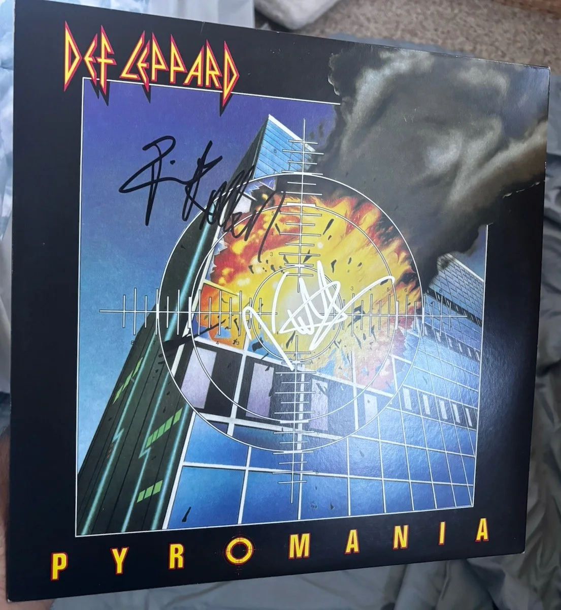 Joe Elliott & Rick Allen Signed Vinyl Album Pyromania Def Leppard With Proof, изображение 2
