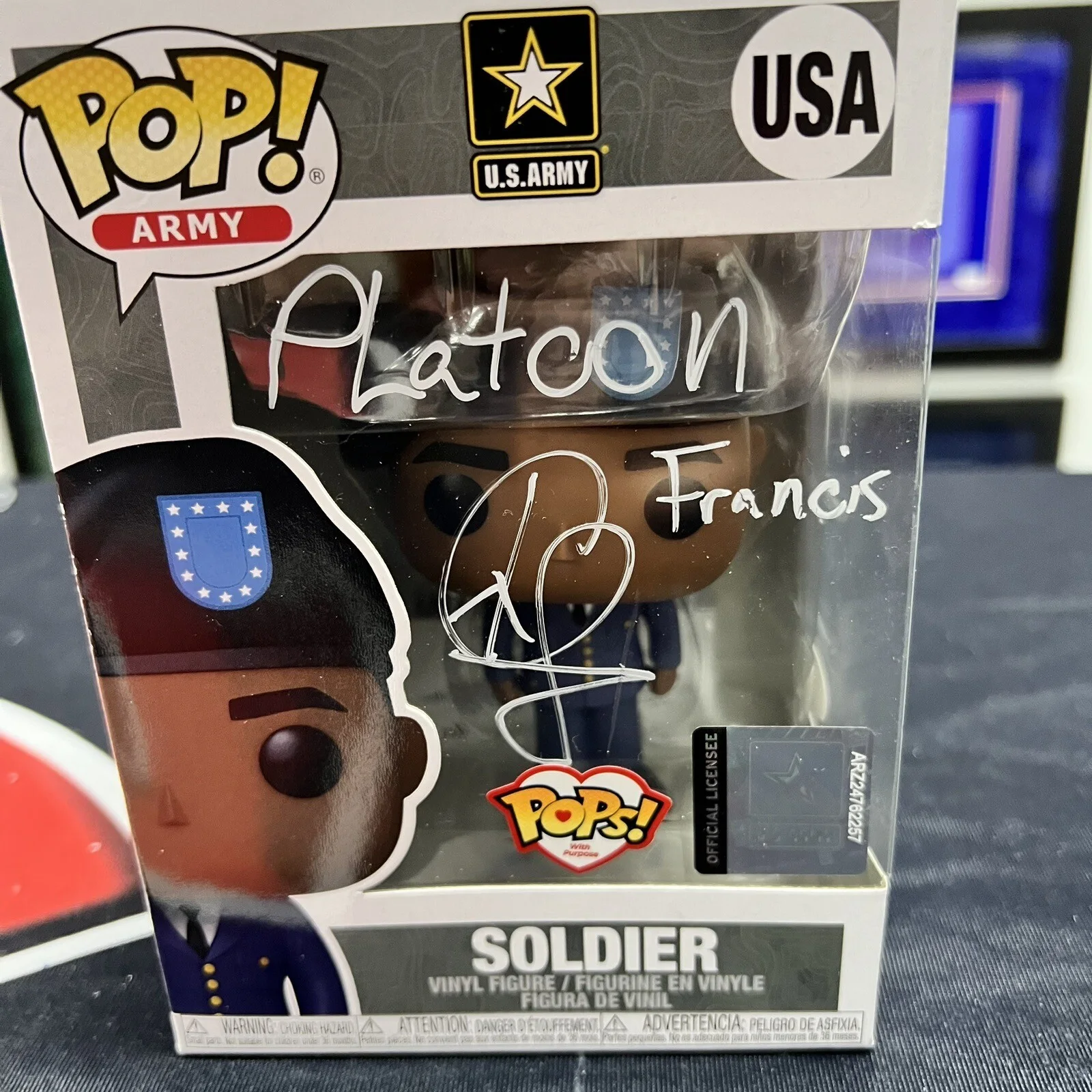 Corey Glover — Corey Glover signed Army soldier pop funko Platoon Living Colour JSA coa, изображение 2