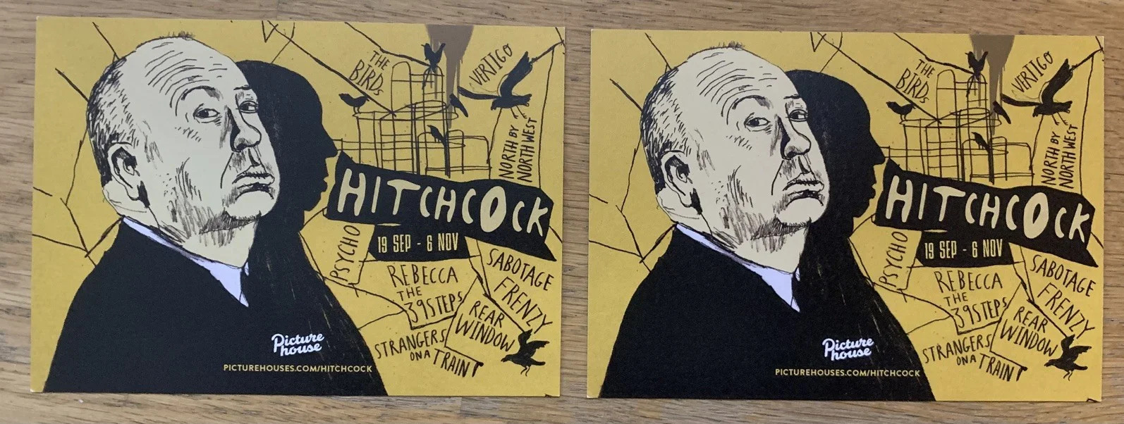 Alfred Hitchcock 2025 Cinema Film Postcards x 2, изображение 2