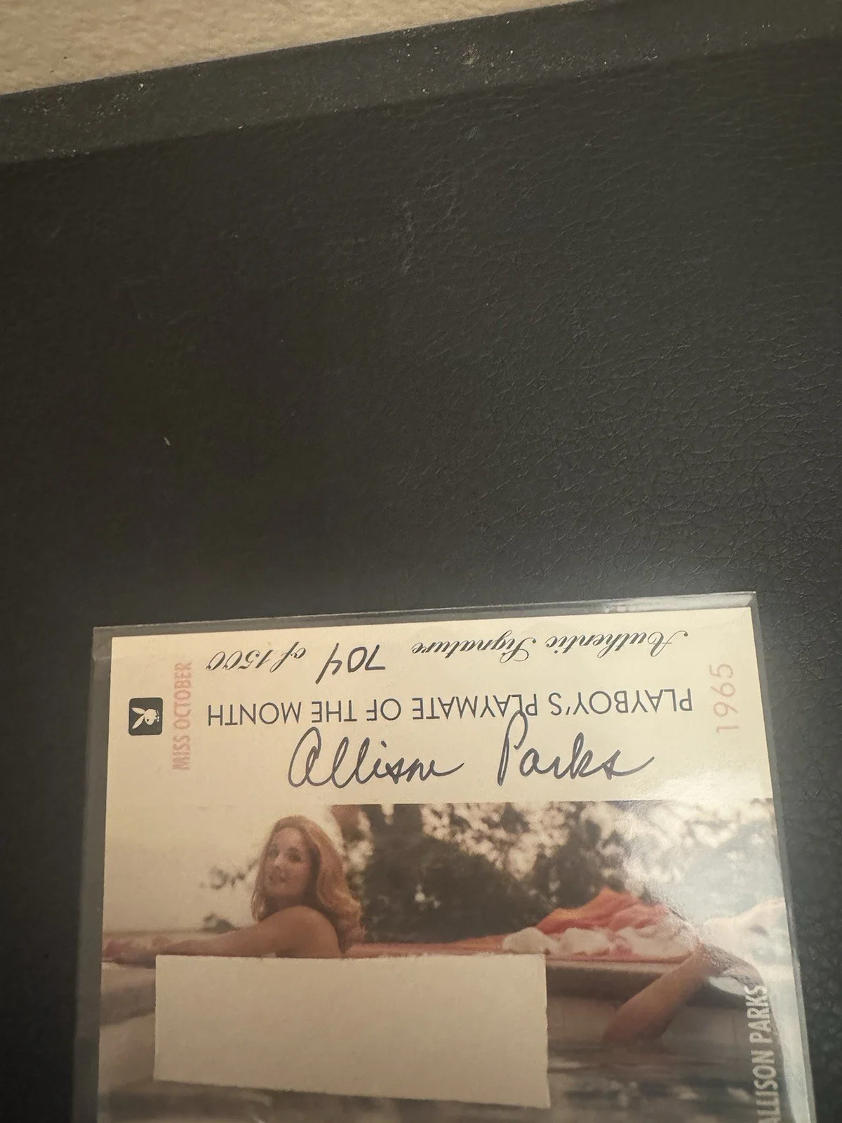 Hot Girl Autograph Card ALLISON PARKS Signed Playmate Of The Month Miss Oct 1965, изображение 3