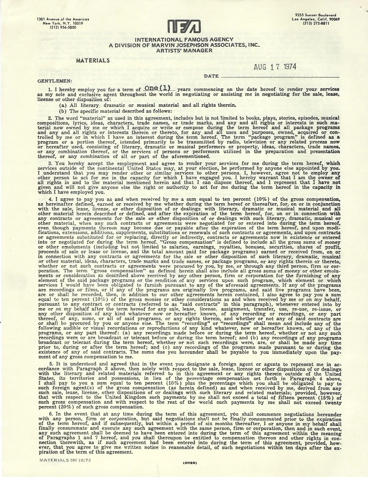 Mike Evans — Rare MIKE EVANS Three Times Signed Contract All in the Family The Jeffersons, изображение 3