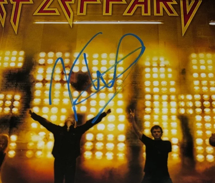 Joe Elliott & Phil Collen Signed Def Leppard Vinyl Album Yeah With Proof, image 2