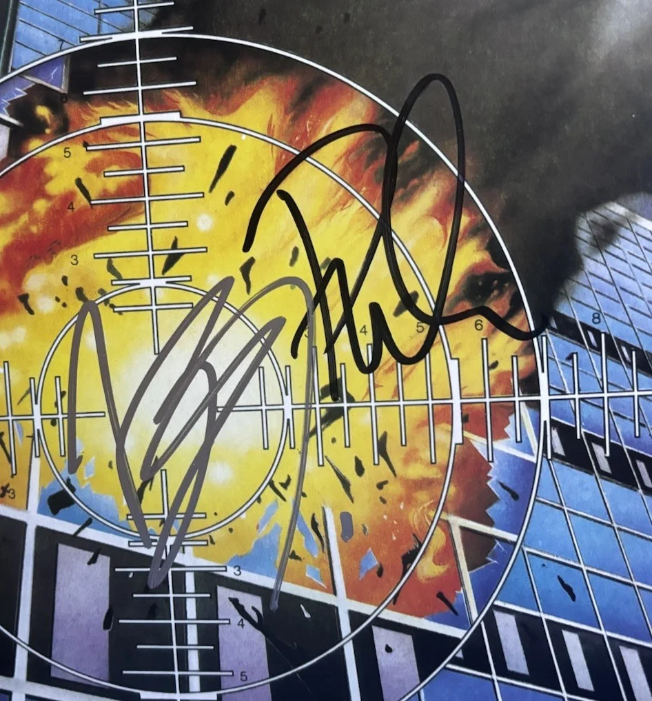 Joe Elliott & Phil Collen Signed Def Leppard Vinyl Album Pyromania With Proof, image 2