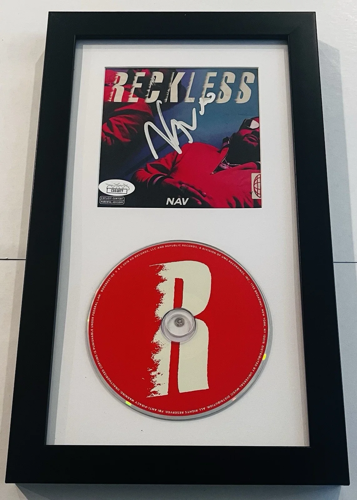 NAV RAPPER SIGNED FRAMED RECKLESS CD ALBUM WANTED YOU AUTOGRAPHED JSA COA, image 2