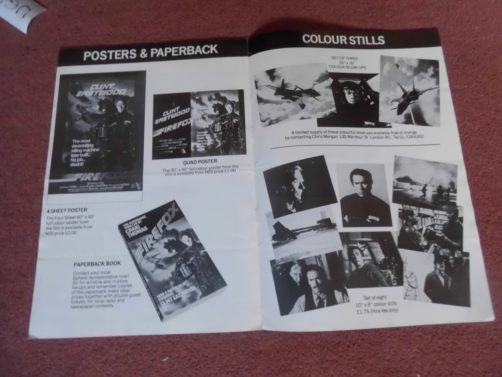 FIREFOX (1982) UK press book CLINT EASTWOOD, image 2
