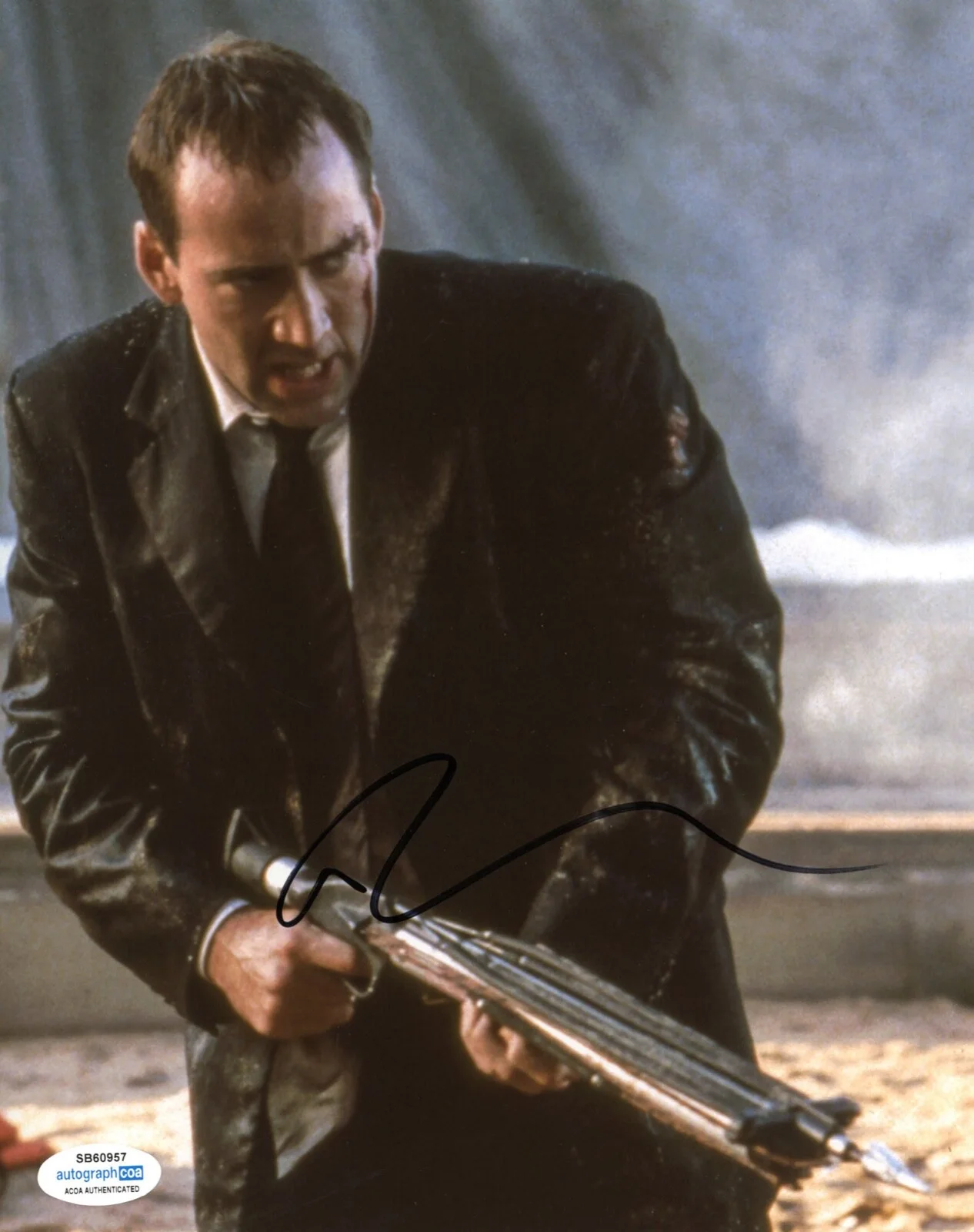 NICOLAS CAGE — Nicolas Cage signed FACE/OFF 8x10 Photo h Autographed PROOF Castor Troy ACOA COA, image 3