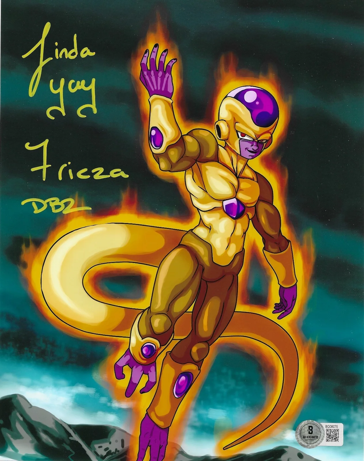 Linda Young — Linda Young Dragon Ball Z Frieza Signed 8x10 Photo Autographed BAS 075