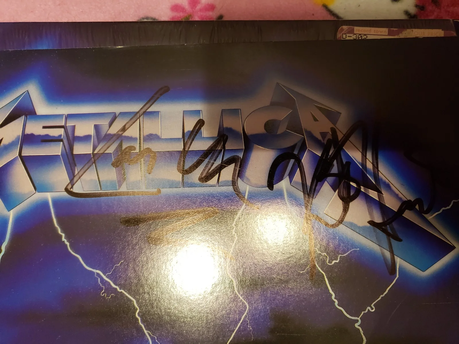 Metallica 4x Signed Ride The Lightning Album Record insert from the 1985 tour, image 2